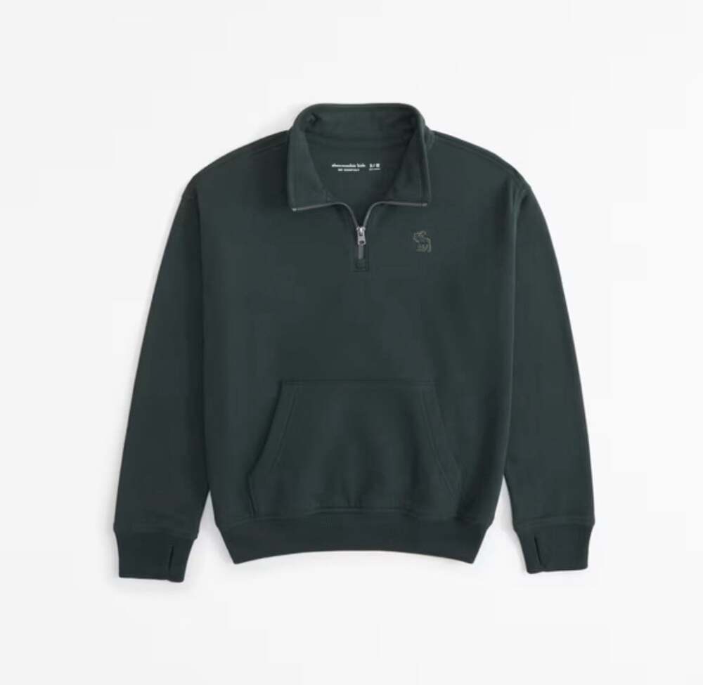 Abercrombie & Fitch Kids Essential Icon Quarter Zip Sweatshirt Size 13/14
